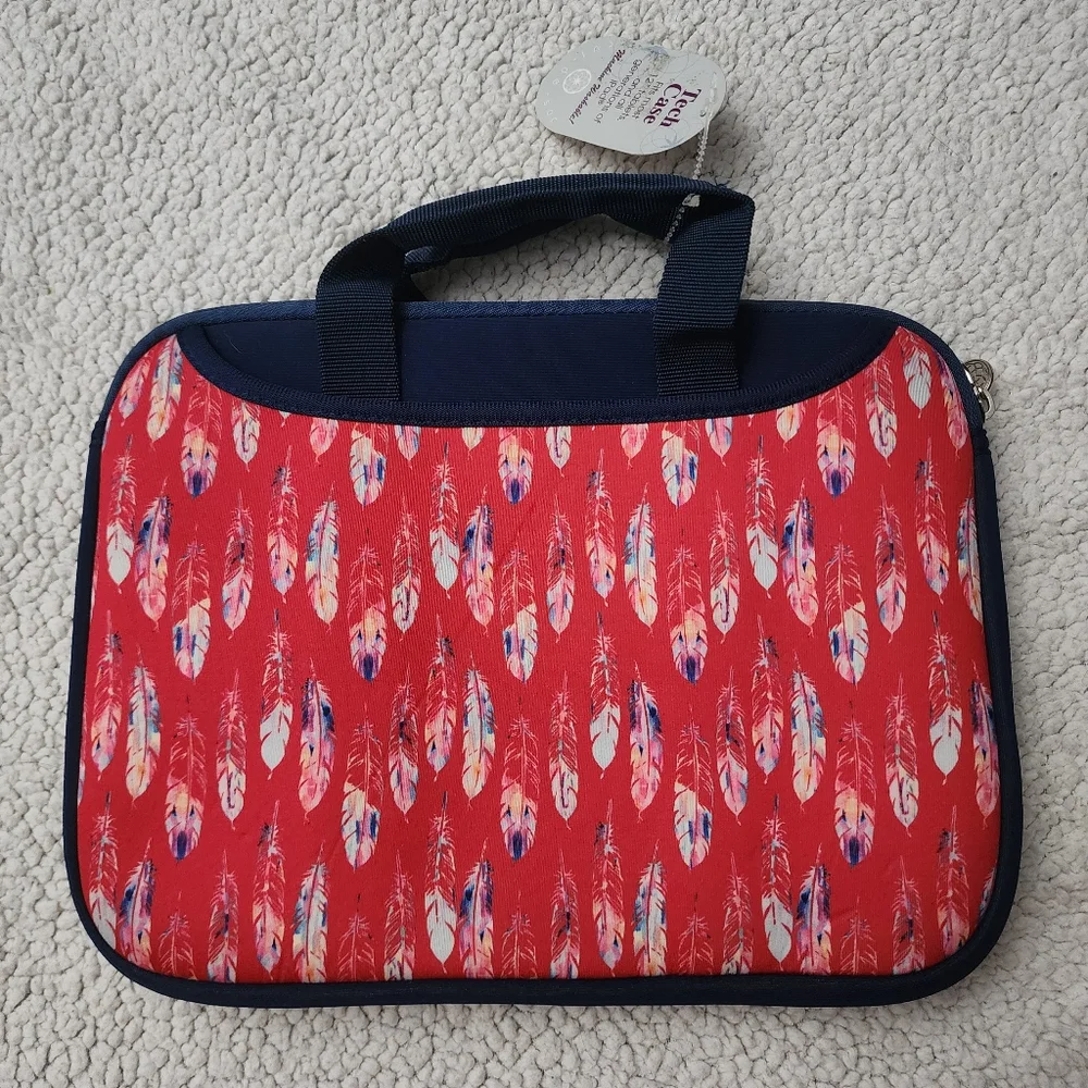 Feather Print Tablet Tech Case Neoprene Up To 12